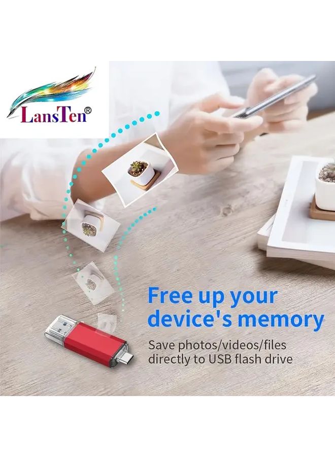 LansTen 32GB USB C Flash Drive Dual USB A and USB C for MacBook Android PC Laptop - Image 3